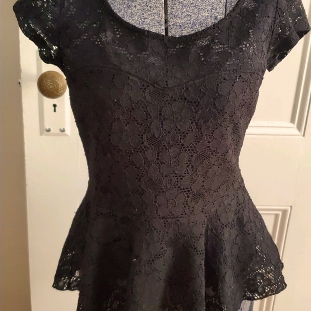 ***SALE***Black Lace Peplum!